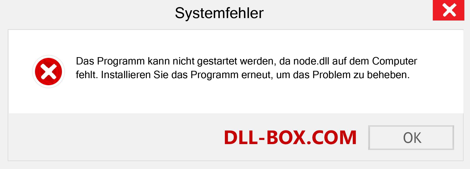 node.dll-Datei fehlt?. Download für Windows 7, 8, 10 - Fix node dll Missing Error unter Windows, Fotos, Bildern